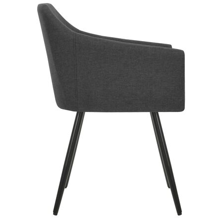  Scaune de bucătărie pivotante, 4 buc., gri închis, textil