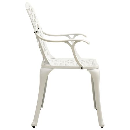  Set mobilier bistro, 5 piese, alb, aluminiu turnat