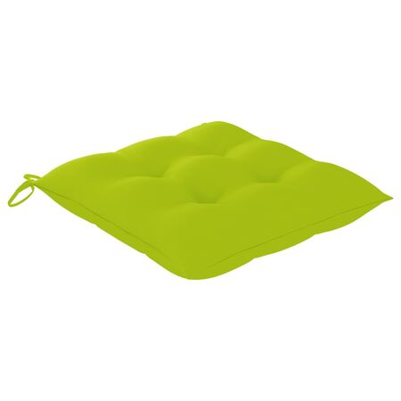  Scaune de grădină cu perne verde aprins, 8 buc., lemn masiv tec