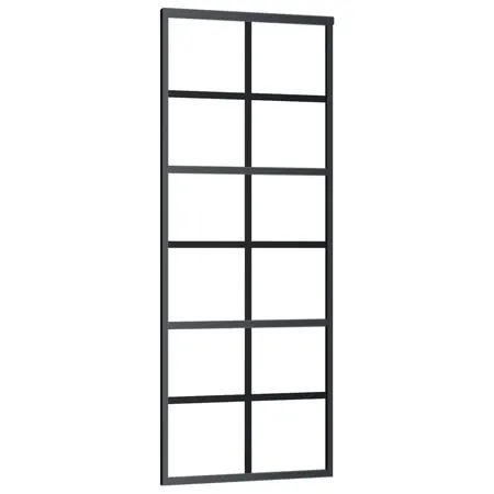  Ușă glisantă cu set feronerie, 76x205 cm, sticlă ESG/aluminiu