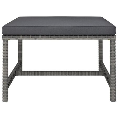  Set mobilier de grădină cu perne, 11 piese, gri, poliratan