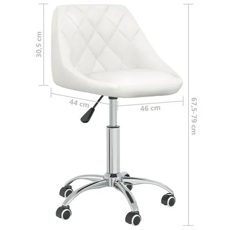  Scaun de bucătărie pivotant, alb, piele ecologică