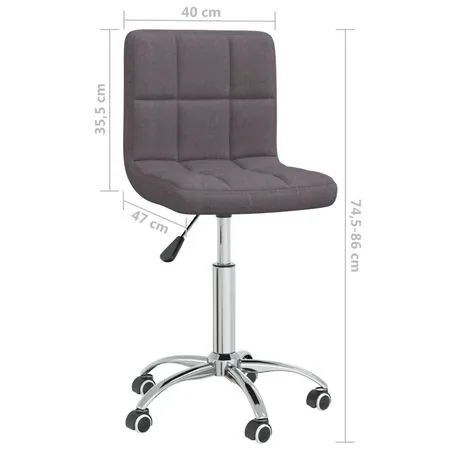  Scaun de bucătărie pivotant, gri taupe, material textil