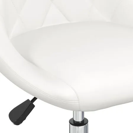  Scaun de bucătărie pivotant, alb, piele ecologică