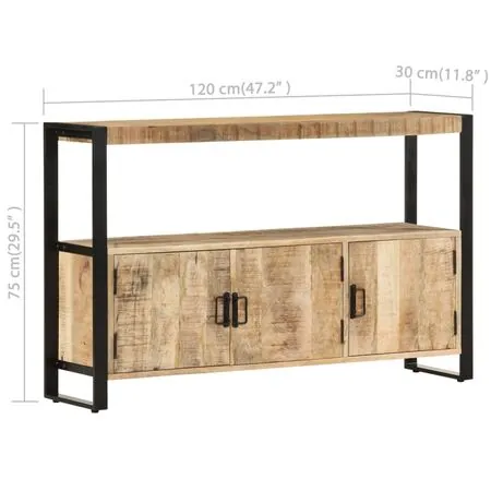  Dulap lateral, 120 x 30 x 75 cm, lemn masiv de mango