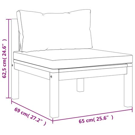  Set mobilier grădină cu perne, 7 piese, lemn masiv de acacia