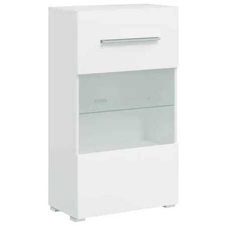  Set mobilier comodă TV de perete, 5 piese, iluminare LED, alb