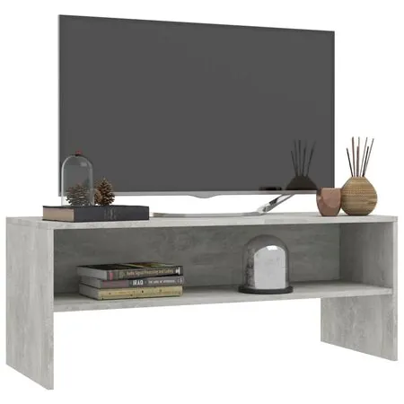  Dulap TV, gri beton, 100x40x40 cm, lemn prelucrat