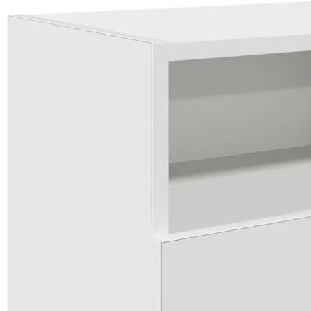  Comodă TV cu lumini LED, alb extralucios, 120x30x50 cm