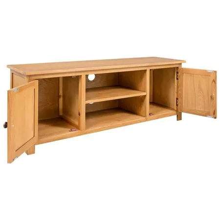  Comodă TV, 110x35x44 cm, lemn masiv de stejar
