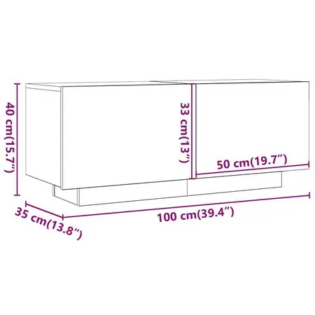  Comodă TV, stejar sonoma, 100x35x40 cm, lemn prelucrat