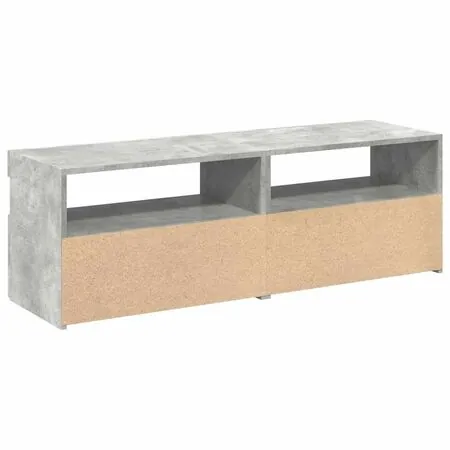  Comode TV cu lumini LED, 2 buc., gri beton, 60x35x40 cm