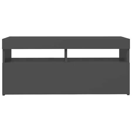  Comodă TV cu lumini LED, negru, 90x35x40 cm