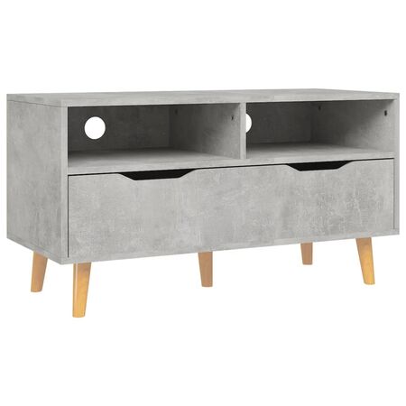  Comodă TV, gri beton, 90x40x48,5 cm, lemn prelucrat