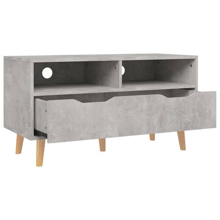  Comodă TV, gri beton, 90x40x48,5 cm, lemn prelucrat