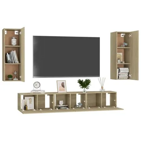  Set de dulapuri TV, 5 piese, stejar sonoma, lemn prelucrat