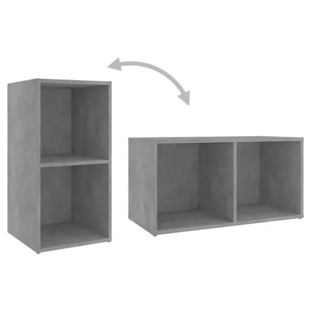  Dulapuri TV 2 buc gri beton, 72x35x36,5 cm lemn prelucrat