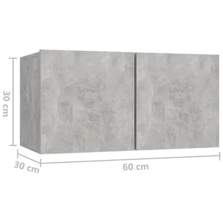  Set de dulapuri TV, 5 piese, gri beton, lemn prelucrat