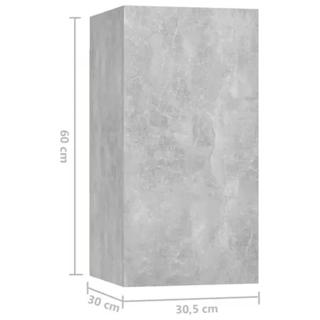  Set de dulapuri TV, 5 piese, gri beton, lemn prelucrat