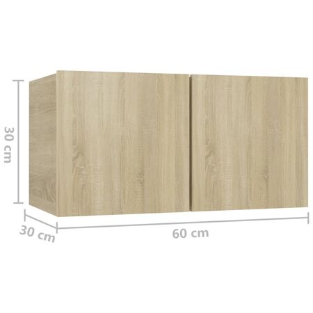  Set de dulapuri TV, 8 piese, stejar sonoma, lemn prelucrat