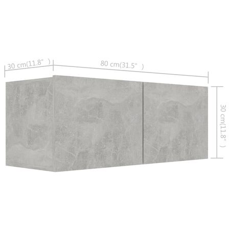  Set de dulapuri TV, 6 piese, gri beton, lemn prelucrat