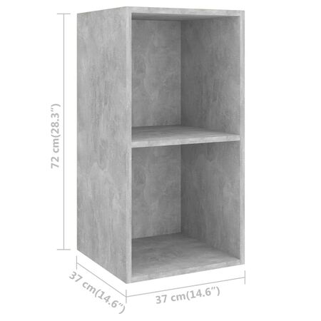  Set dulap TV, 3 piese, gri beton, lemn prelucrat