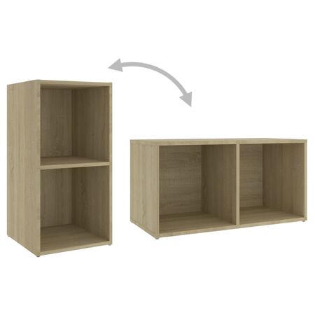  Dulapuri TV 2 buc., stejar Sonoma,72x35x36,5 cm, lemn prelucrat