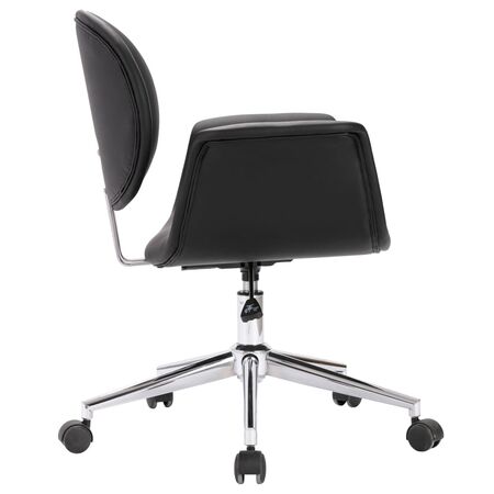  Scaun de bucătărie pivotant, negru, piele ecologică