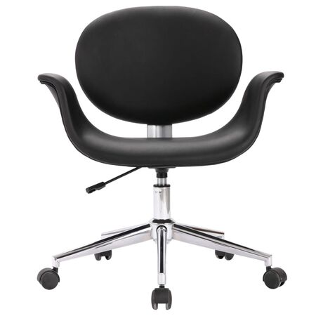  Scaune de bucătărie pivotante, 2 buc. negru, piele ecologică