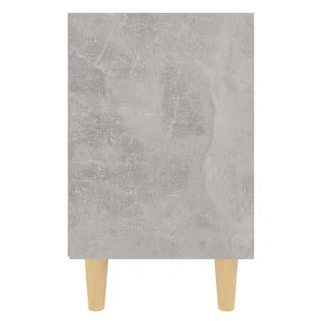  Noptieră cu picioare din lemn masiv, gri beton, 40x30x50 cm