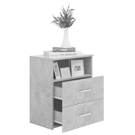  Noptieră, gri beton, 50x32x60 cm
