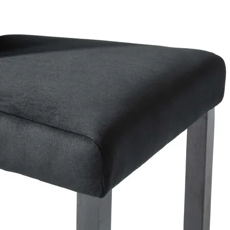  Scaune de sufragerie, 6 buc, negru, catifea