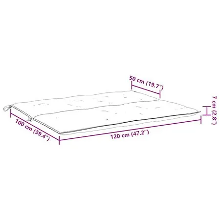  Pernă bancă de grădină, alb crem 120x(50+50)x7 cm textil oxford