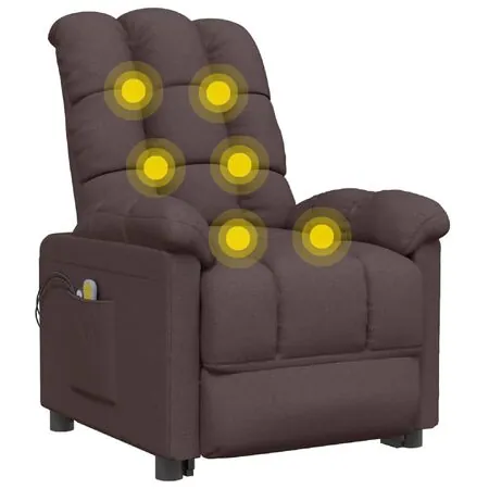  Fotoliu de masaj electric, maro închis, material textil