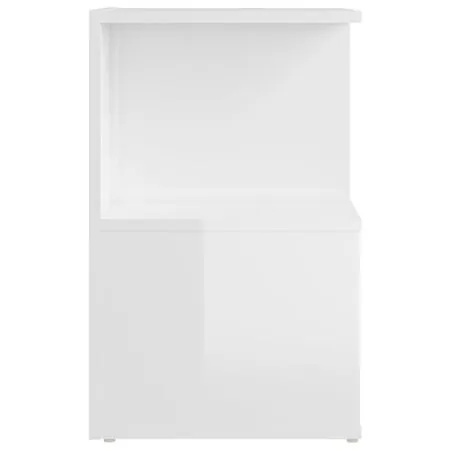  Noptiere, 2 buc., alb extra lucios, 35x35x55cm, lemn prelucrat