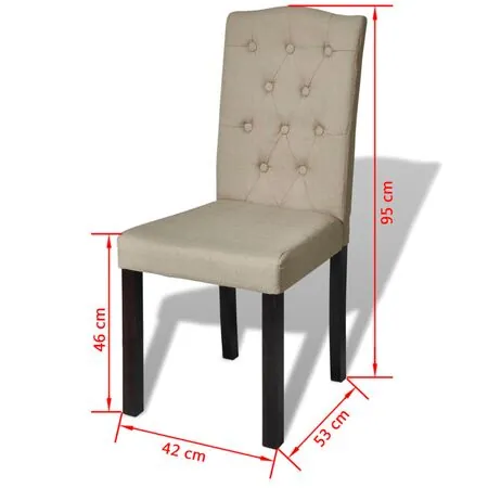  Scaune de bucătărie, 6 buc., cafeniu, material textil
