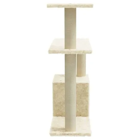  Ansamblu pisici cu stâlpi din funie de sisal, crem, 70 cm