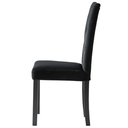   Scaune de sufragerie, 6 buc, negru, catifea