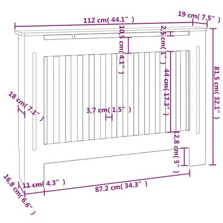  Mască de calorifer, 2 buc., alb, 112 cm, MDF