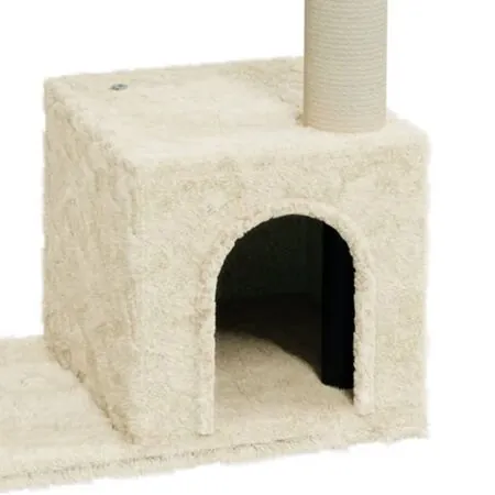  Ansamblu pisici cu stâlpi din funie de sisal, crem, 70 cm
