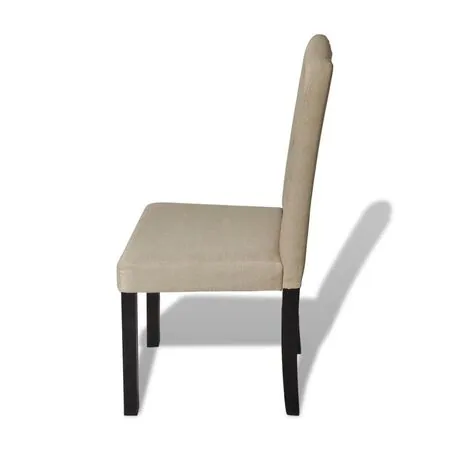  Scaune de bucătărie, 6 buc., cafeniu, material textil