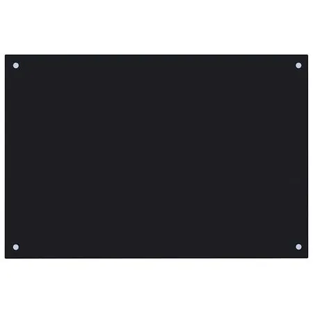  Panou antistropi de bucătărie, negru 90x60 cm sticlă securizată