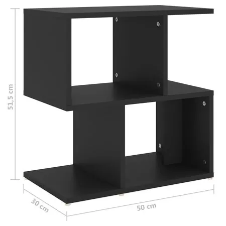  Noptiere, 2 buc., negru, 50x30x51,5 cm, PAL