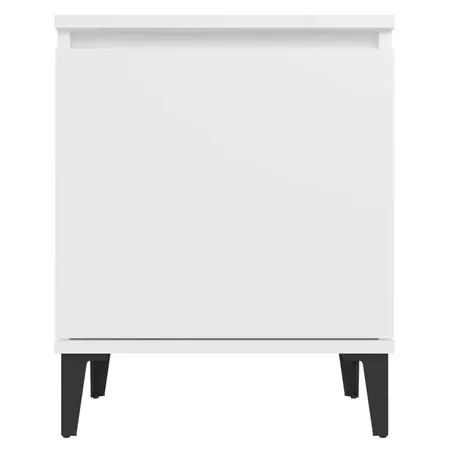  Noptiere cu picioare metalice, alb, 40x30x50 cm