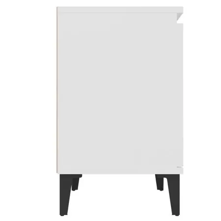  Noptiere cu picioare metalice, alb, 40x30x50 cm