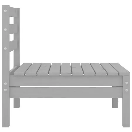  Set mobilier de grădină, 4 piese, gri, lemn masiv de pin