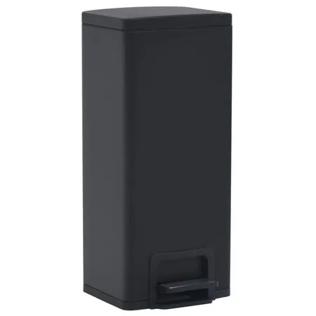  Coș gunoi cu pedală, anti-amprentă, negru, 30L, oțel inoxidabil