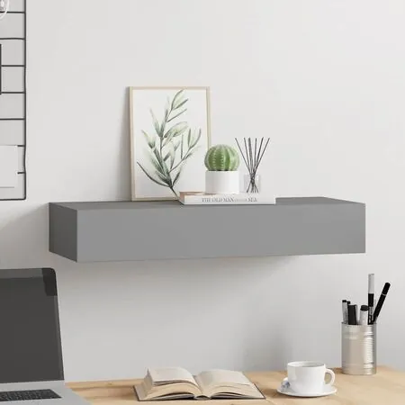  Dulap de perete cu sertar, gri, 60x23,5x10 cm, MDF