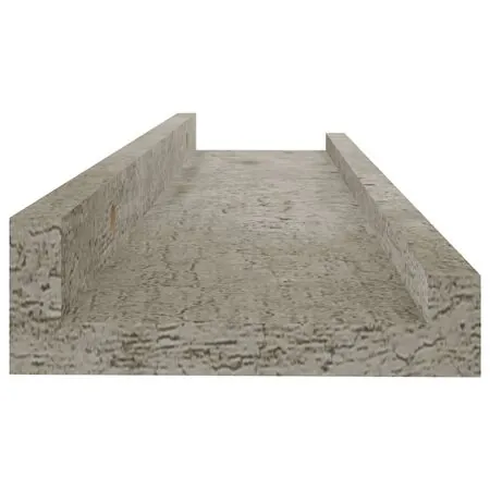  Rafturi de perete, 2 buc., gri beton, 40x9x3 cm