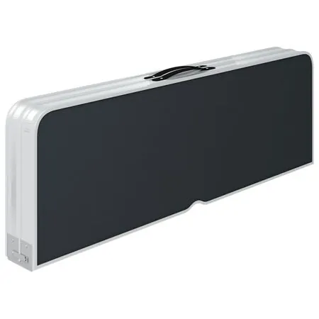  Masă de camping pliabilă cu 2 bănci, gri, aluminiu